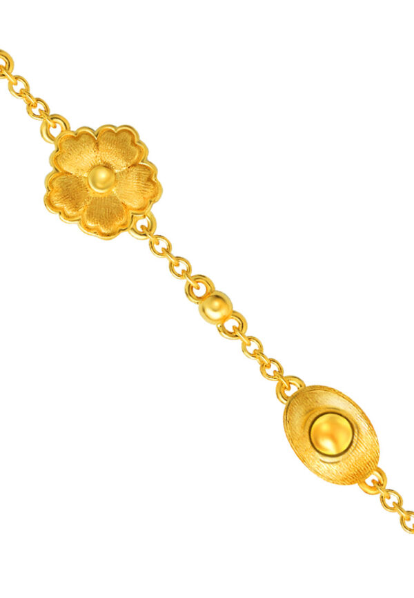 TOMEI Five-Treasures Fortunate Flower Bracelet, Yellow Gold 916