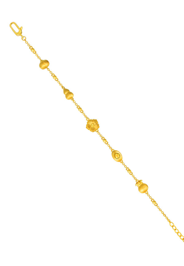 TOMEI Five-Treasures Fortunate Flower Bracelet, Yellow Gold 916