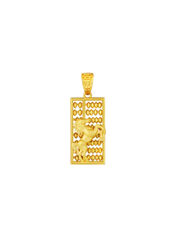 TOMEI Blissful Collection Horse Abacus Pendant, Yellow Gold 916