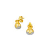 TOMEI Diamond Cut Collection Auspicious Pouch Earrings, Yellow Gold 916