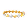 TOMEI Dual-Tone Bangle, Yellow Gold 916