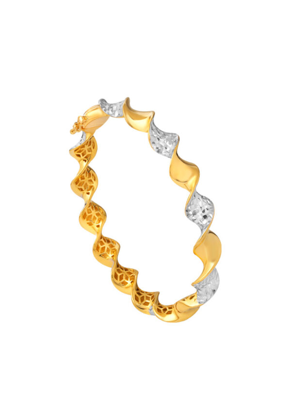 TOMEI Dual-Tone Bangle, Yellow Gold 916