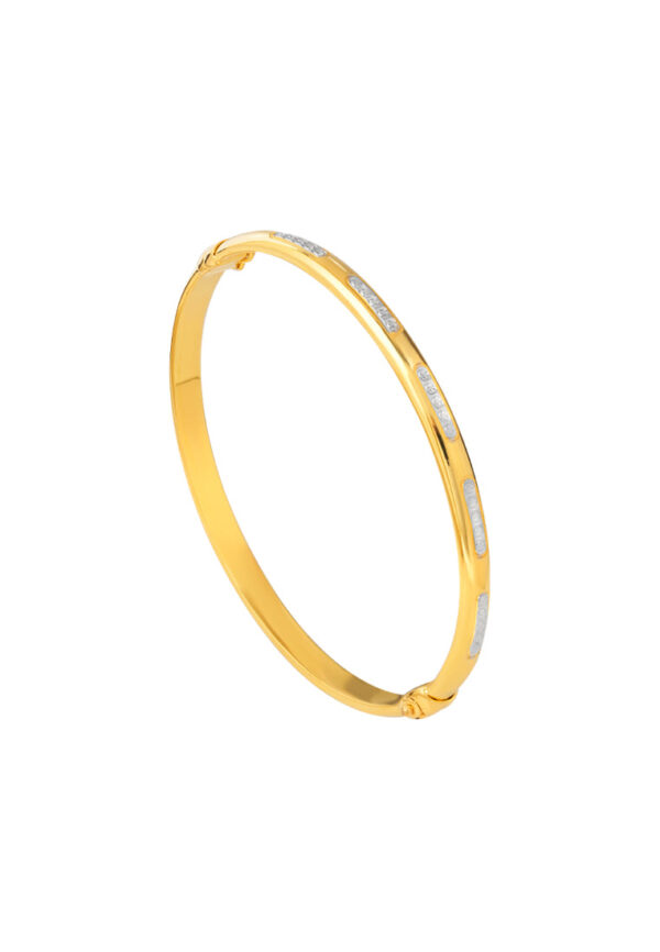TOMEI Dual-Tone Bangle, Yellow Gold 916