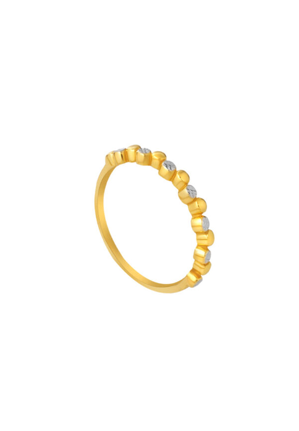 TOMEI Dual-Tone Minimalist Ring, Yellow Gold 916