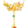 TOMEI Antique Gold Series Flowers Necklace, Yellow Gold 999