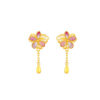 TOMEI Antique Gold Series Flowers Earrings, Yellow Gold 999