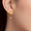 TOMEI Antique Gold Series Flowers Earrings, Yellow Gold 999