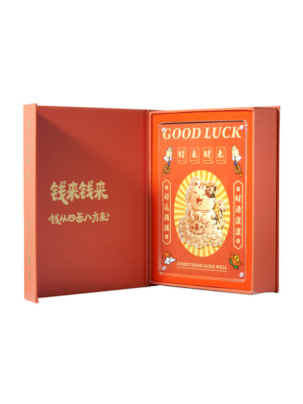 TOMEI【财来财来】Lucky Cat Gold Wafer 0.2G Frame, Yellow Gold 9999