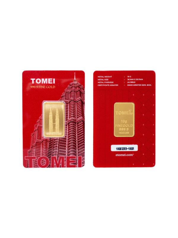 [Tomei Exclusive] KLCC Twin Towers Gold Bar 10 Grams Fine Gold 9999