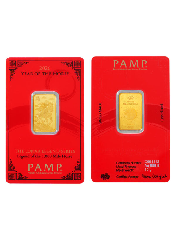 TOMEI x PAMP Suisse | The Lunar Legend Series 2026 | Legend Of The Horse 10GM | Fine Gold 9999