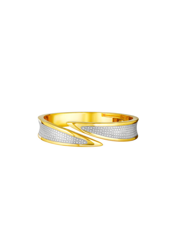 TOMEI Diamond Cut Collection Bangle, Yellow Gold 916