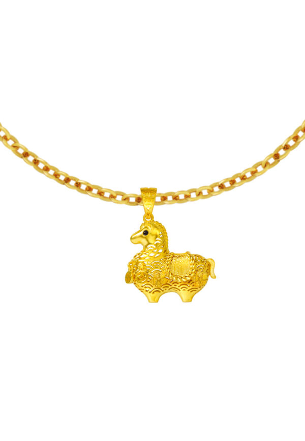 TOMEI The Bountiful Tang Dynasty Horse Pendant, Yellow Gold 916
