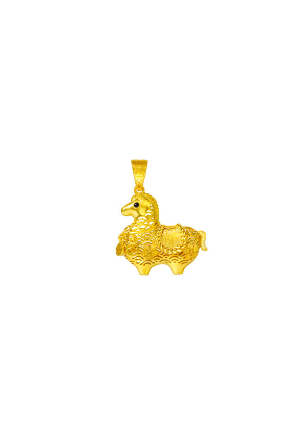 TOMEI The Bountiful Tang Dynasty Horse Pendant, Yellow Gold 916