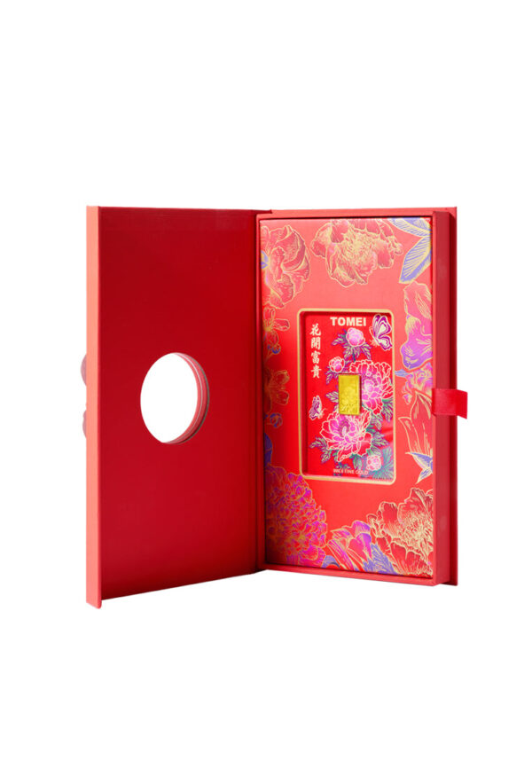 TOMEI 【花开富贵】Hua Kai Fu Gui Flower Gold Bar 3.11G | Fine Gold 9999
