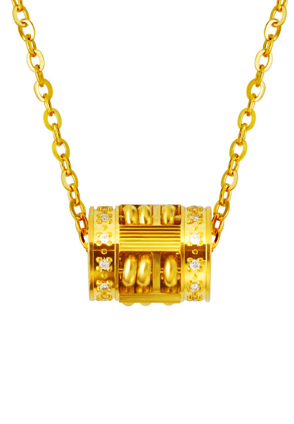 TOMEI Endless Prosperity Abacus Necklace, Yellow Gold 999