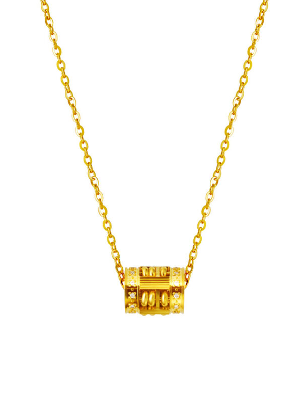 TOMEI Endless Prosperity Abacus Necklace, Yellow Gold 999