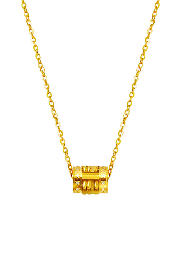 TOMEI Endless Prosperity Abacus Necklace, Yellow Gold 999