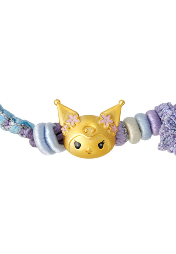 TOMEI X Sanrio Kuromi 5D Charm with rope, Yellow Gold 999