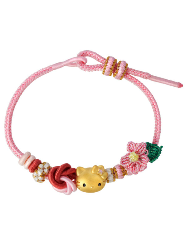 TOMEI X Sanrio Hello Kitty 5D Charm with rope, Yellow Gold 999