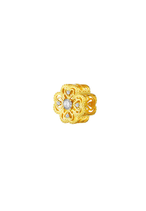 TOMEI Chomel Collection Flower Charm, Yellow Gold 916