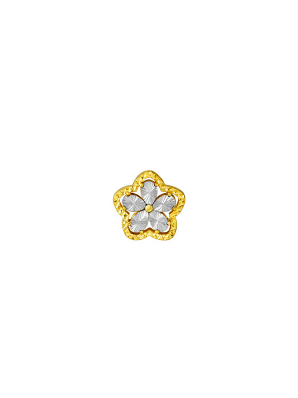 TOMEI Chomel Collection Dual-Tone Flower Charm, Yellow Gold 916