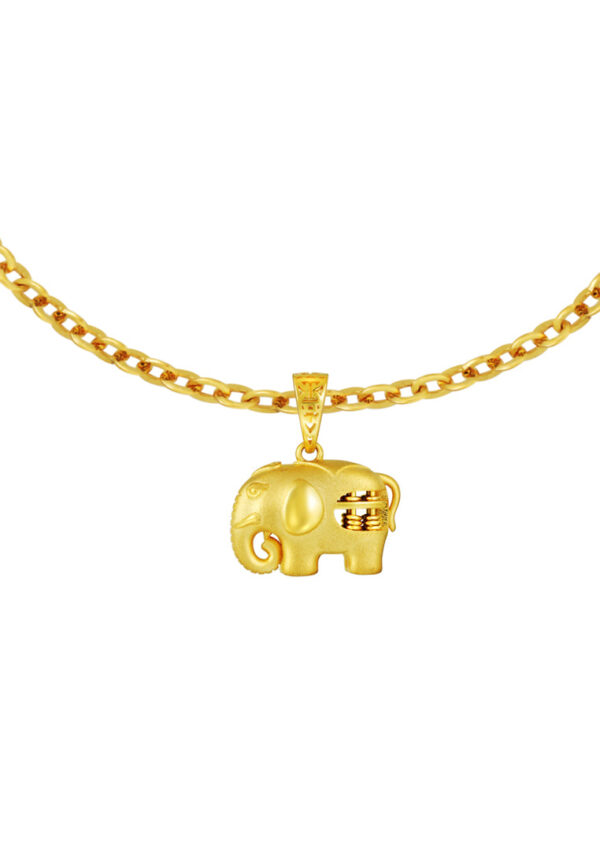 TOMEI Fortune Elephant Pendant, Yellow Gold 916