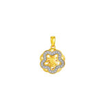 TOMEI Diamond Cut Collection Wealthy Flower Pendant, Yellow Gold 916