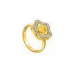 TOMEI Diamond Cut Collection Wealthy Flower Ring, Yellow Gold 916
