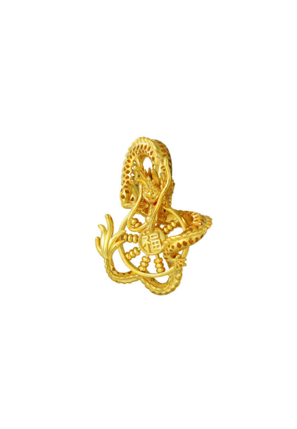 TOMEI Blissful Collection Dragon Abacus Pendant, Yellow Gold 916