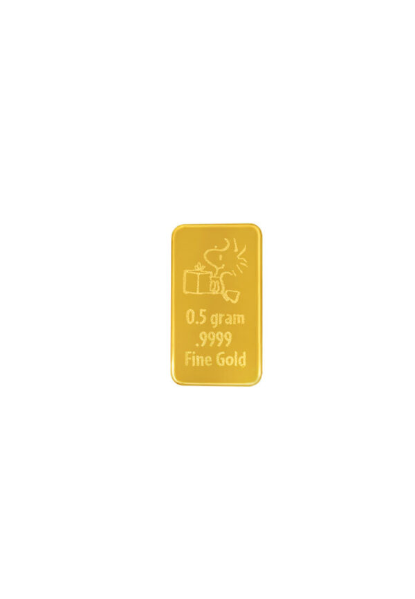 TOMEI Christmas with Snoopy & Charlie Brown Peanuts Gold Bar 0.5G I Fine Gold 9999