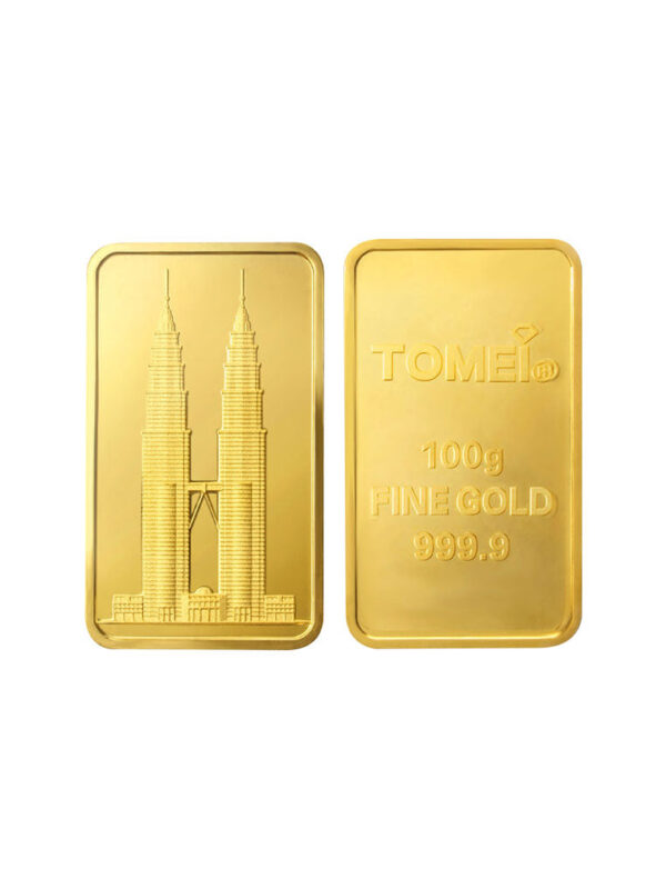 [Tomei Exclusive] KLCC Twin Towers Gold Bar 100 Grams Fine Gold 9999
