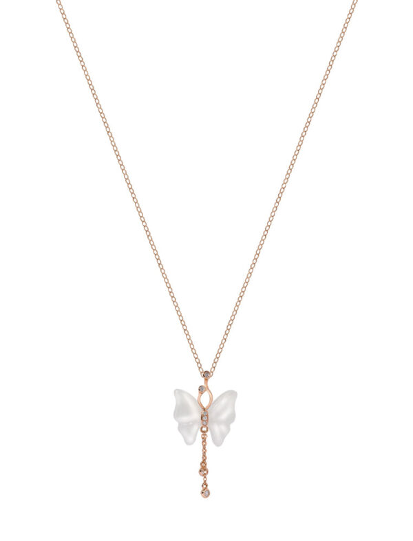 TOMEI Nephrite Collection, Butterfly Necklace Rose Gold 750