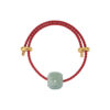 TOMEI Carved Jade Lu Lu Tong Charm with Red Rope Bracelet