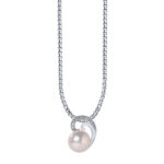 TOMEI Pure Love Pearl Pendant Set, White Gold 585