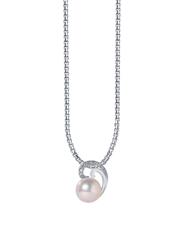 TOMEI Pure Love Pearl Pendant Set, White Gold 585