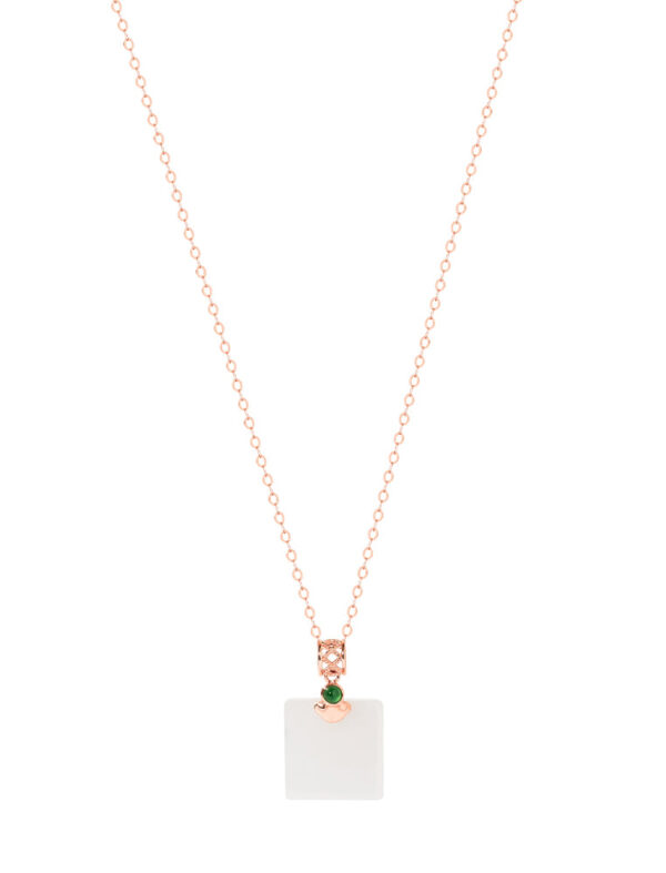 TOMEI Nephrite Series Peace Marker Necklace, Rose Gold 750