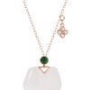 TOMEI Nephrite Handbag Necklace, Rose Gold 750