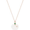 TOMEI Nephrite Heart Necklace, Rose Gold 750