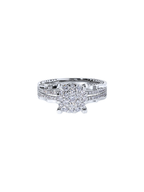TOMEI Seri Embers Diamond Ring, White Gold 750