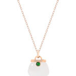 TOMEI Nephrite Handbag Necklace, Rose Gold 750