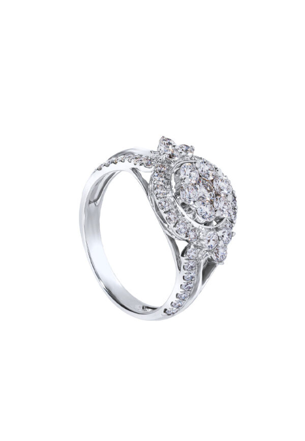 TOMEI Seri Embers Diamond Ring, White Gold 750