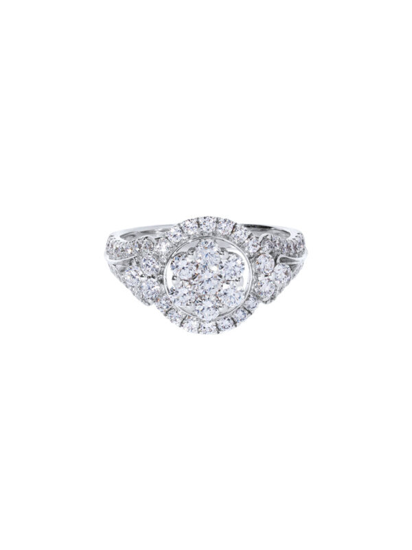 TOMEI Seri Embers Diamond Ring, White Gold 750