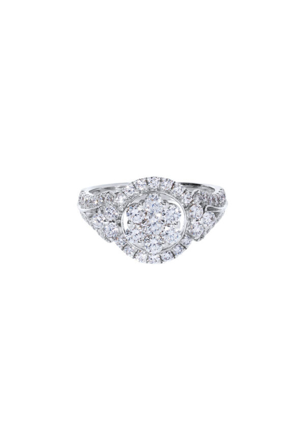 TOMEI Seri Embers Diamond Ring, White Gold 750