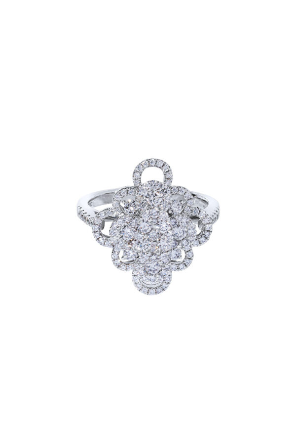 TOMEI Seri Embers Diamond Ring, White Gold 750