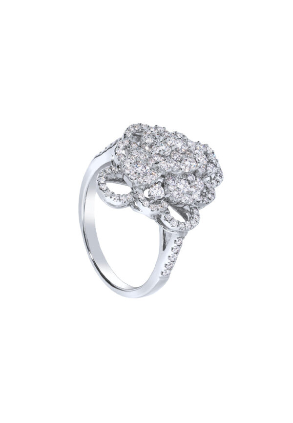 TOMEI Seri Embers Diamond Ring, White Gold 750