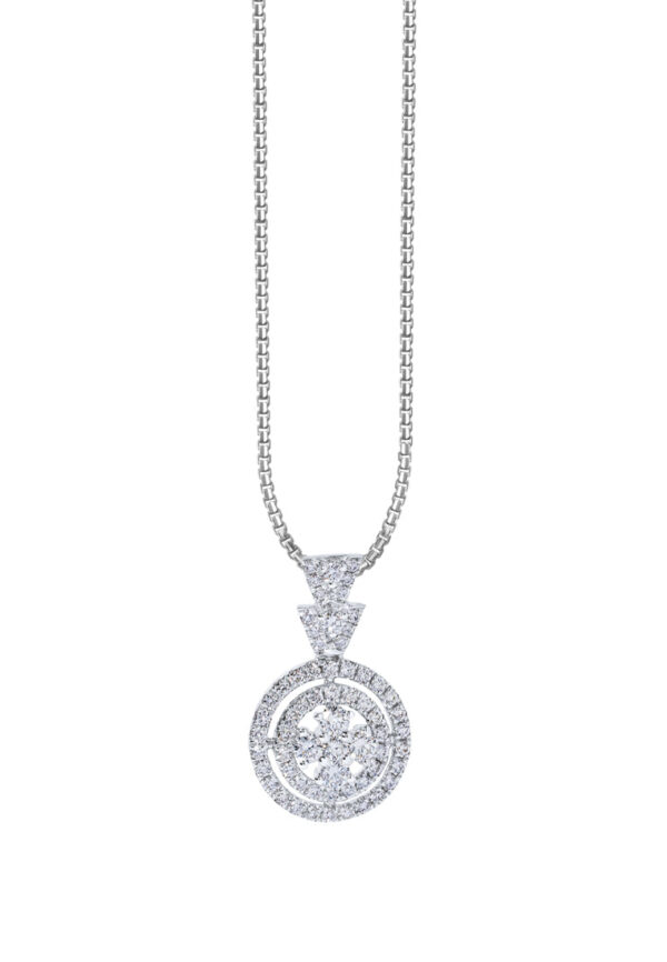 TOMEI Sinar Aura Diamond Pendant, White Gold 750