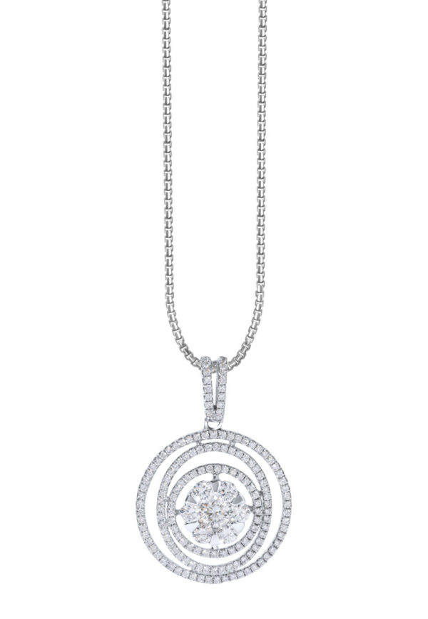 TOMEI Sinar Aura Diamond Pendant, White Gold 750