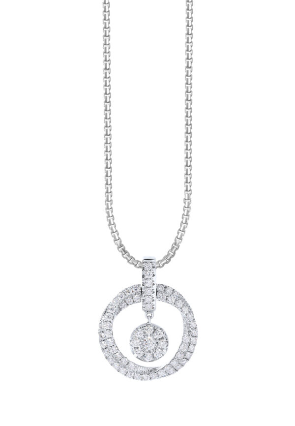 TOMEI Sinar Aura Diamond Pendant, White Gold 750