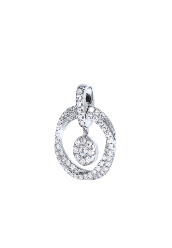 TOMEI Sinar Aura Diamond Pendant, White Gold 750