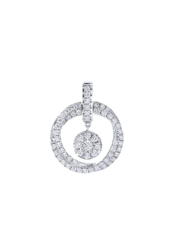 TOMEI Sinar Aura Diamond Pendant, White Gold 750